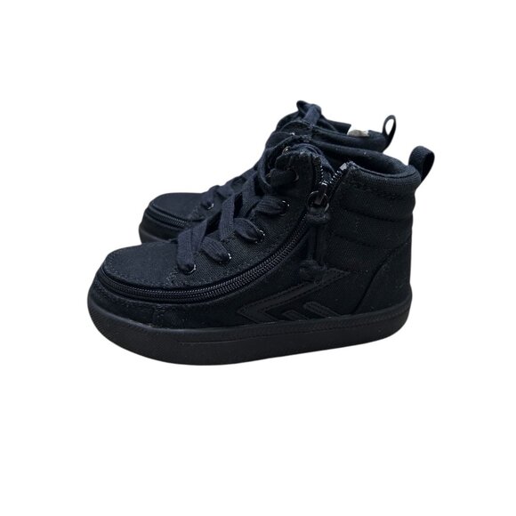 BILLY CS High Top Black Canvas 10W Kids Inclusion Sneaker Casual Zip Closure - Picture 1 of 5